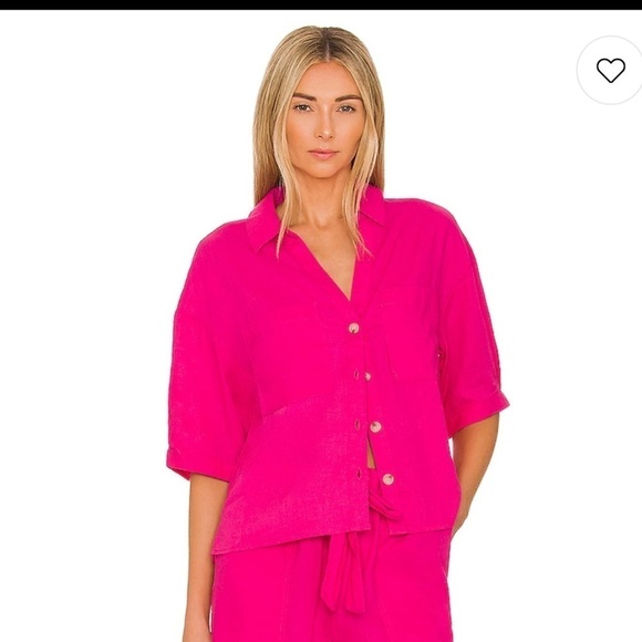 SANCTUARY REVOLVE Easy Pocket Shirt in Tart BNWT - Picture 2 of 6